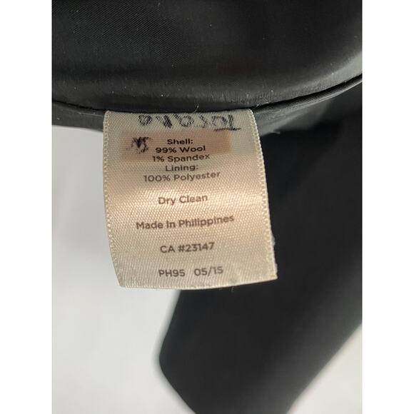 TALBOTS Size 4 Italian Flannel Full Zip Blazer Jacket Wool Blend Lined Black - Picture 5 of 6